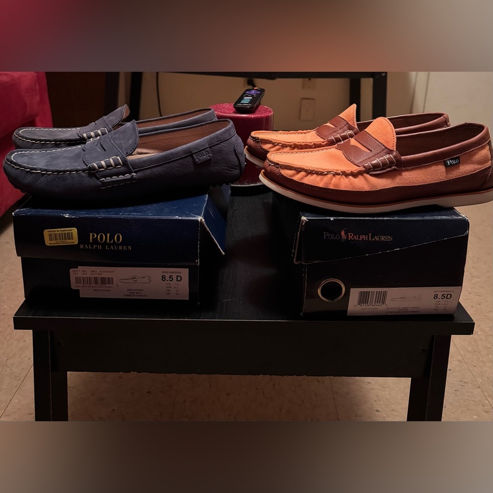 Polo by Ralph Lauren Men's Loafers - Blue and Brown